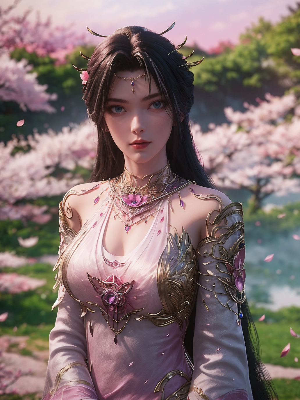 1732215912806-1492673845-_lora_monvsd1.5_0.9_,monv,upper body,(looking at viewer),1girl,solo,forehead jewelry,jewelry,hair ornament,necklace,clothing cut.png